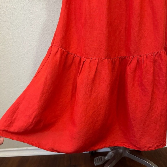SOLID & STRIPED The Peasant Midi Dress in Candy Red - Picture 6 of 14